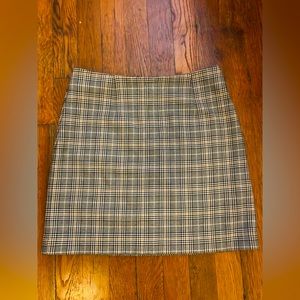 H&M Grey and Yellow Plaid Mini Skirt | Size 6